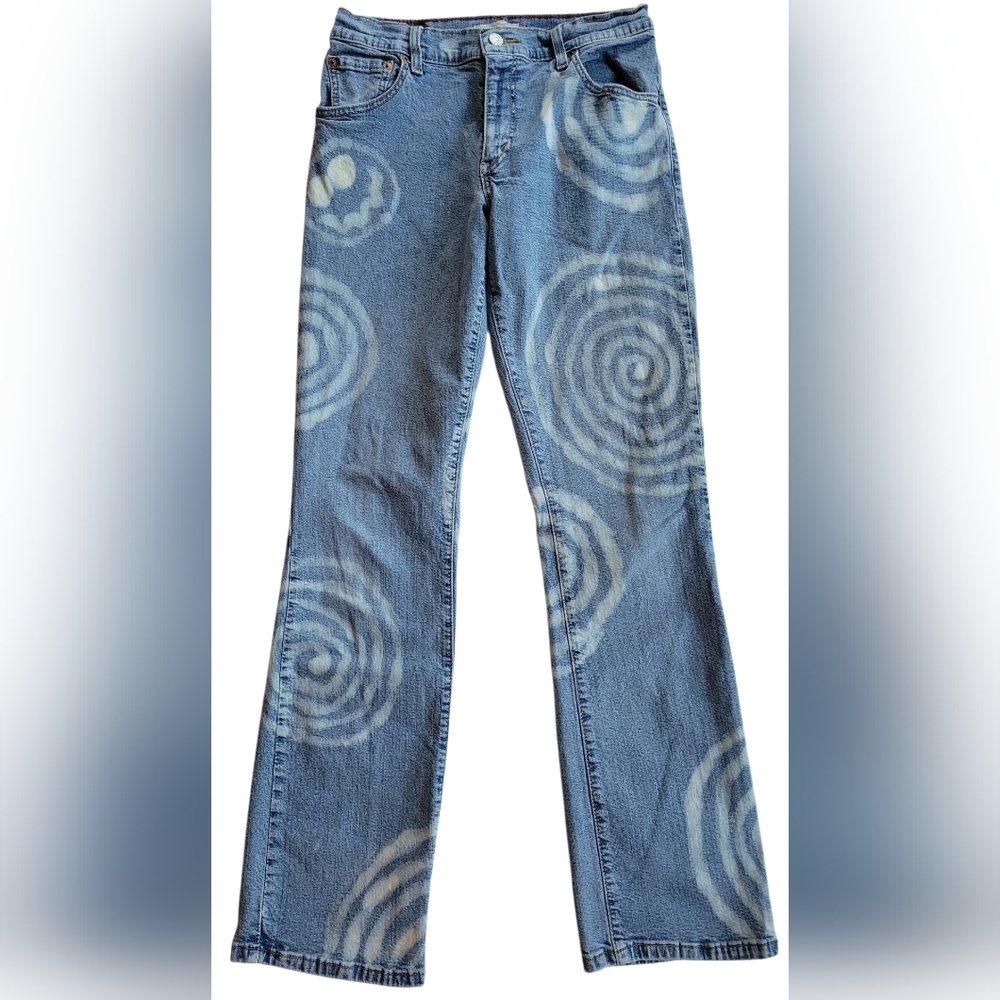Levi’s 550 Relaxed Bootcut Jeans | Bleach Spiral Y2K Style | Size 8M